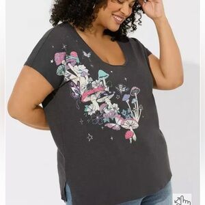 TORRID Mushroom Relaxed Cotton Slub V-Neck Dolman SIZE 1X